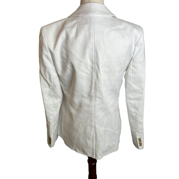 J.Crew $198 Womens Helena Blazer Stretch Linen White Size 0 BX793 - Picture 5 of 8
